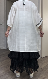 SINNE design.. A- lijn viscose top/tuniek/wit/zwart
