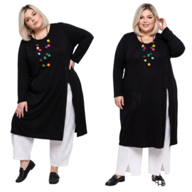 AKH oversized A-lijn jurk/tuniek met rits zwart