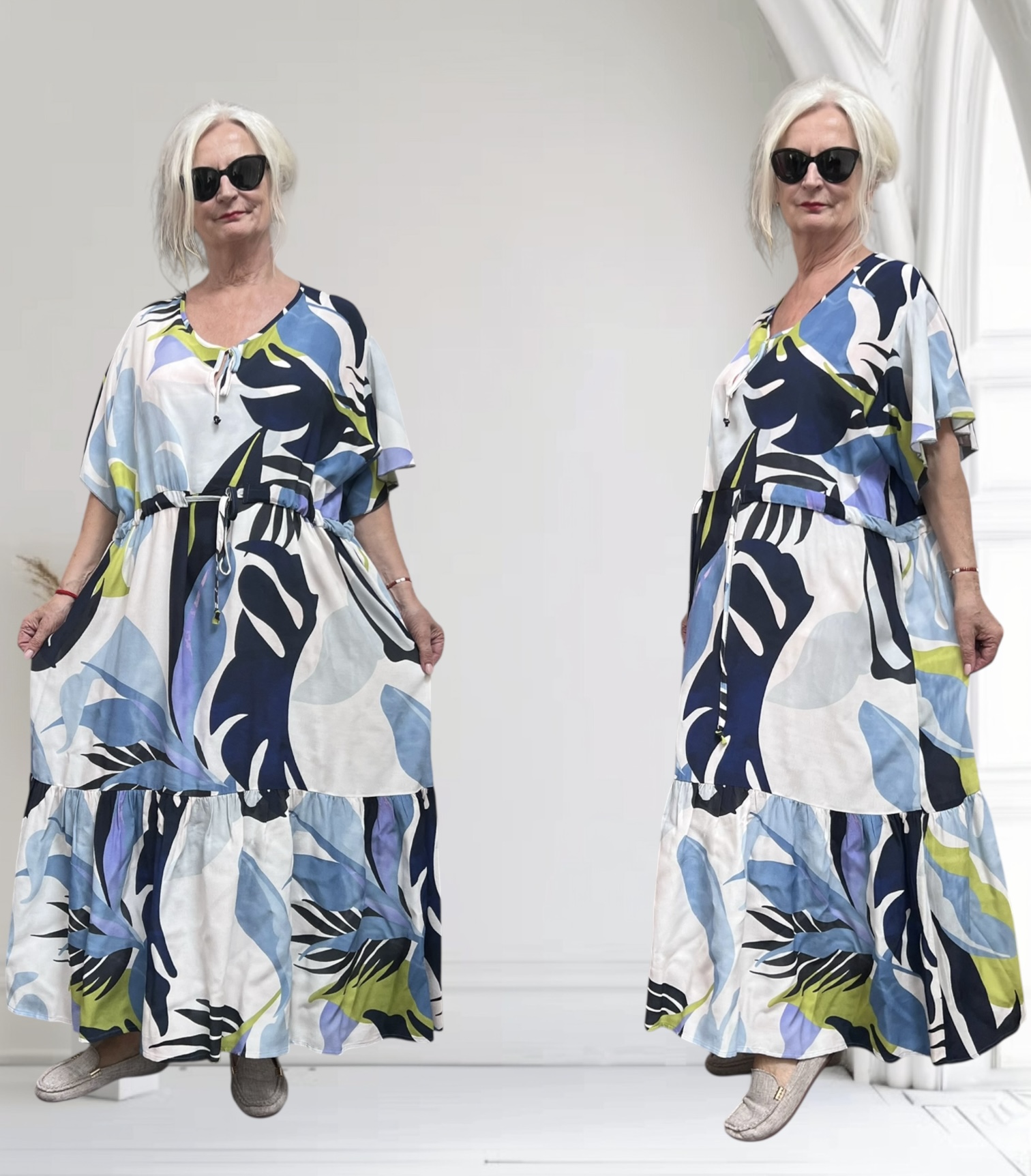 Ophilia oversized viscose A-lijn jurk