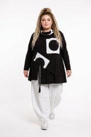 Vincenzo Allocca oversized viscose  tuniek  apart/stretch zwart/wit