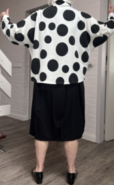 158C katoen mix blazer/vest/wit/zwart stretch