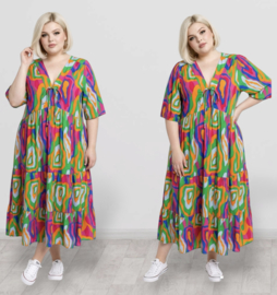 Vincenzo Allocca oversized viscose  BOHO A-lijn jurk apart