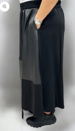 Vincenzo Allocca oversized katoen rok met inzet van eco leder /aparte/stretch