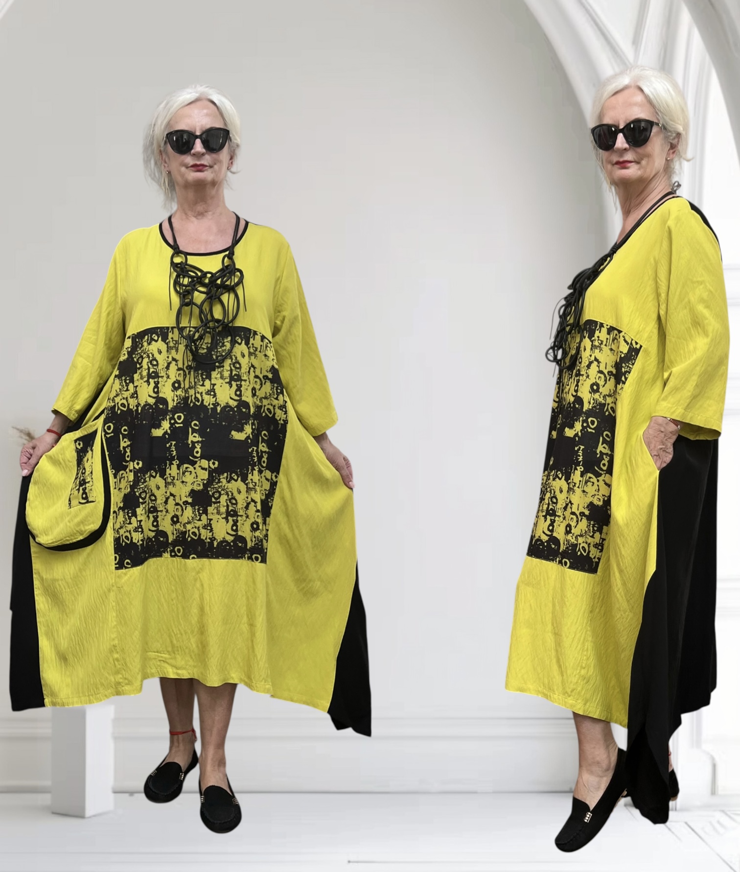 Zedd Plus viscose  A-lijn jurk