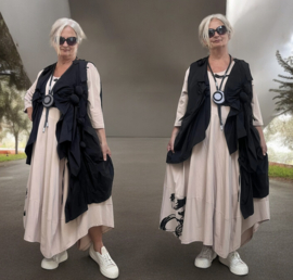 Vincenzo Allocca oversized A-lijn mouwloze vest zwart