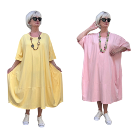 ITALIA MODA oversized katoen A-lijn jurk stretch /in meerdere kleuren