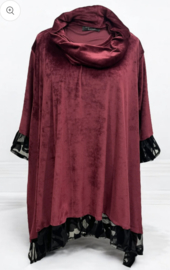 Vincenzo Allocca oversized katoen A-lijn fluwelen tuniek met colsjaal apart stretch