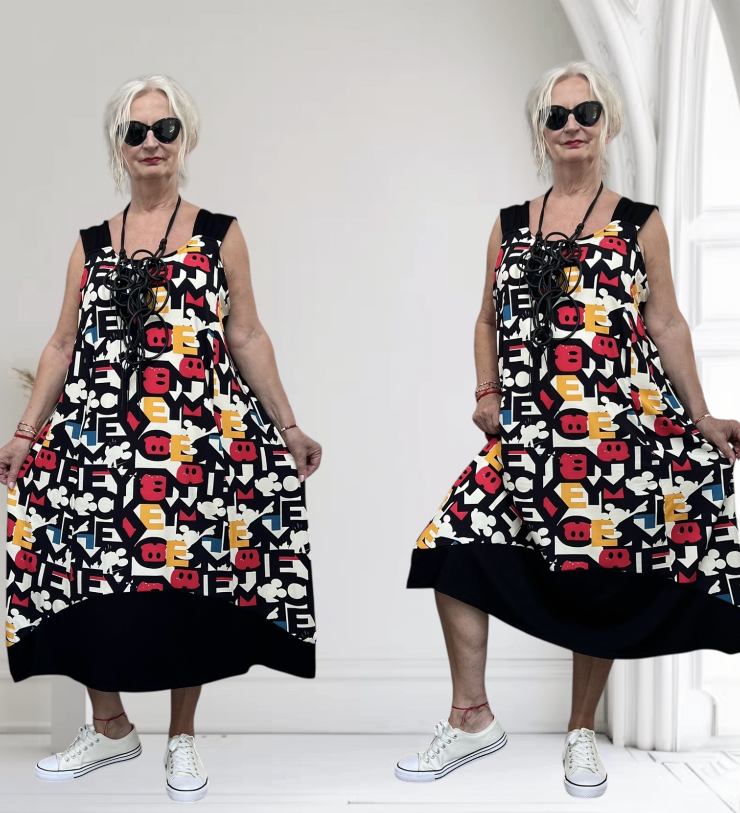 Naveed  oversized viscose jersey A-lijn jurk stretch