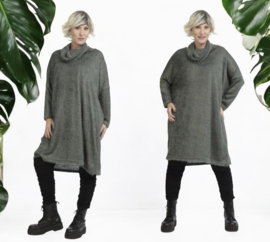 AKH oversized tuniek/jurk van pluizige stof apart stretch