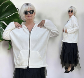 ITALIA MODA oversized viscose vest met ritssluiting stretch