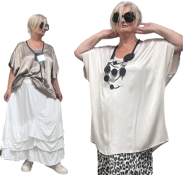 ITALIA  oversized  satijnen viscose top apart /in meerdere kleuren