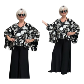 Naveed  oversized viscose jersey top zwart/wit