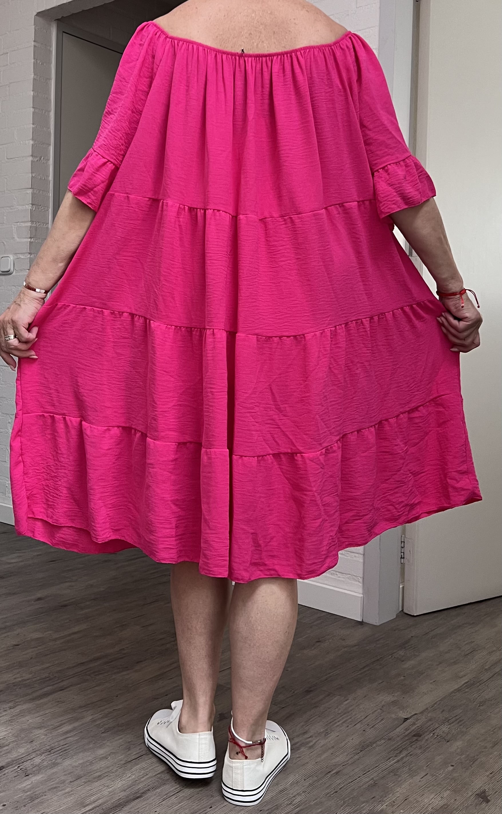 ITALIA oversized viscose A-lijn zomer jurk