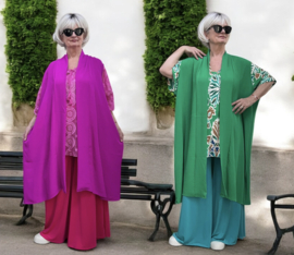 Sissi oversized viscose mouwloze vest stretch /in meerdere kleuren