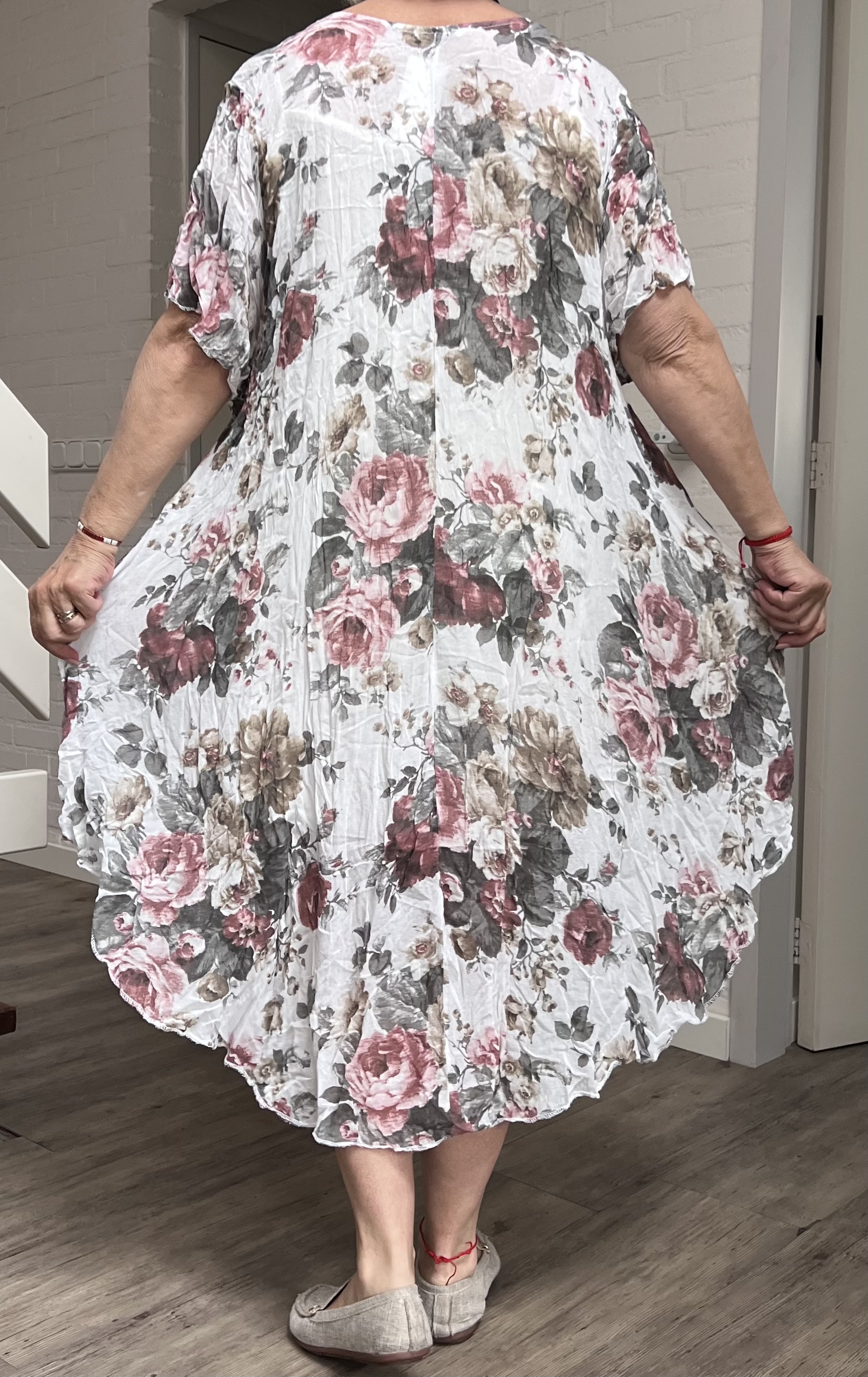 ITALIA oversized viscose A-lijn zomer jurk + onderjurk/in meerdere kleuren