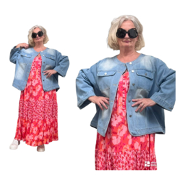 ITALIA  oversized katoen jeans A-lijn korte blazer/apart