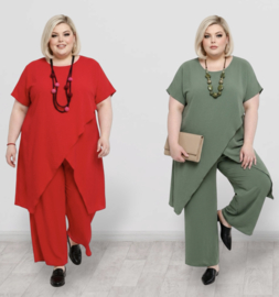 ITALIA MODA oversized viscose mix tuniek + broek stretch /in meerdere kleuren