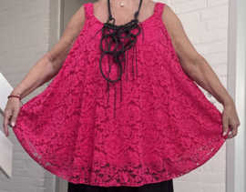 ITALIA oversized kanten top/tuniek gevoerd /stretch /in meerdere kleuren