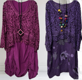 Moonshine oversized de modieuze kleuring  katoen KANTEN top apart stretch /in meerdere kleuren