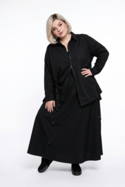 Vincenzo Allocca oversized katoen A-lijn vest/blouse/tuniek met rits/zwart apart stretch