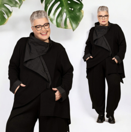 AKH oversized gebreide katoen blazer/vest/ apart /stretch /zwart