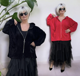 ITALIA MODA oversized viscose vest met ritssluiting stretch/in meerdere kleuren