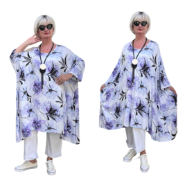 AKH oversized viscose A-lijn tuniek met zakken apart stretch