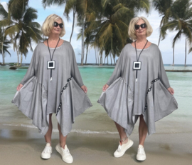 Vincenzo Allocca oversized de modieuze kleuring katoen A-lijn jurk/tuniek apart stretch