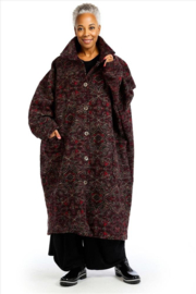 AKH oversized lange wollen winterjas/mantel  gevoerd