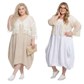 ITALIA MODA  oversized katoen BOHO korte vest  stretch/in meerdere kleuren