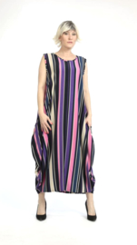 AKH oversized viscose  mix A-lijn  jurk apart/stretch