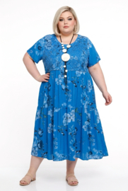 ITALIA MODA viscose/katoen A-lijn jurk met KANT/ /in meerdere kleuren