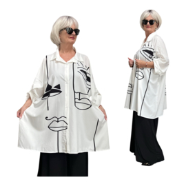 ITALIA oversized viscose blouse/hemd