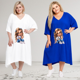 ITALIA MODA  oversized mousseline katoen jurk/in meerdere kleuren