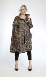 AKH oversized viscose/katoen zomerjas/blazer met ritssluiting / apart /stretch/zwart