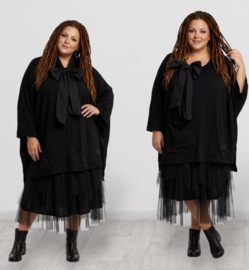 Vincenzo Allocca oversized gekreukt tuniek met een boog apart/zwart/stretch