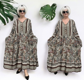 Sissi BOHO oversized A-lijn viscose jurk apart