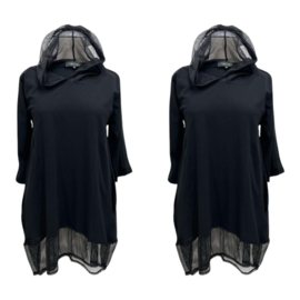 Vincenzo Allocca oversized katoen A-lijn tuniek met KANT apart zwart