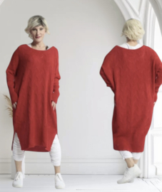 AKH gebreide oversized tuniek/jurk  apart stretch