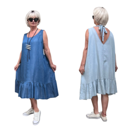 ITALIA MODA  jeans tencel A-lijn jurk apart /in meerdere kleuren