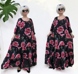 SASHA VIVIEN  chiffon met een vleugje zijde jurk gevoerd