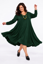 ITALIA   jersey viscose mix  A-lijn jurk stretch  /in meerdere kleuren