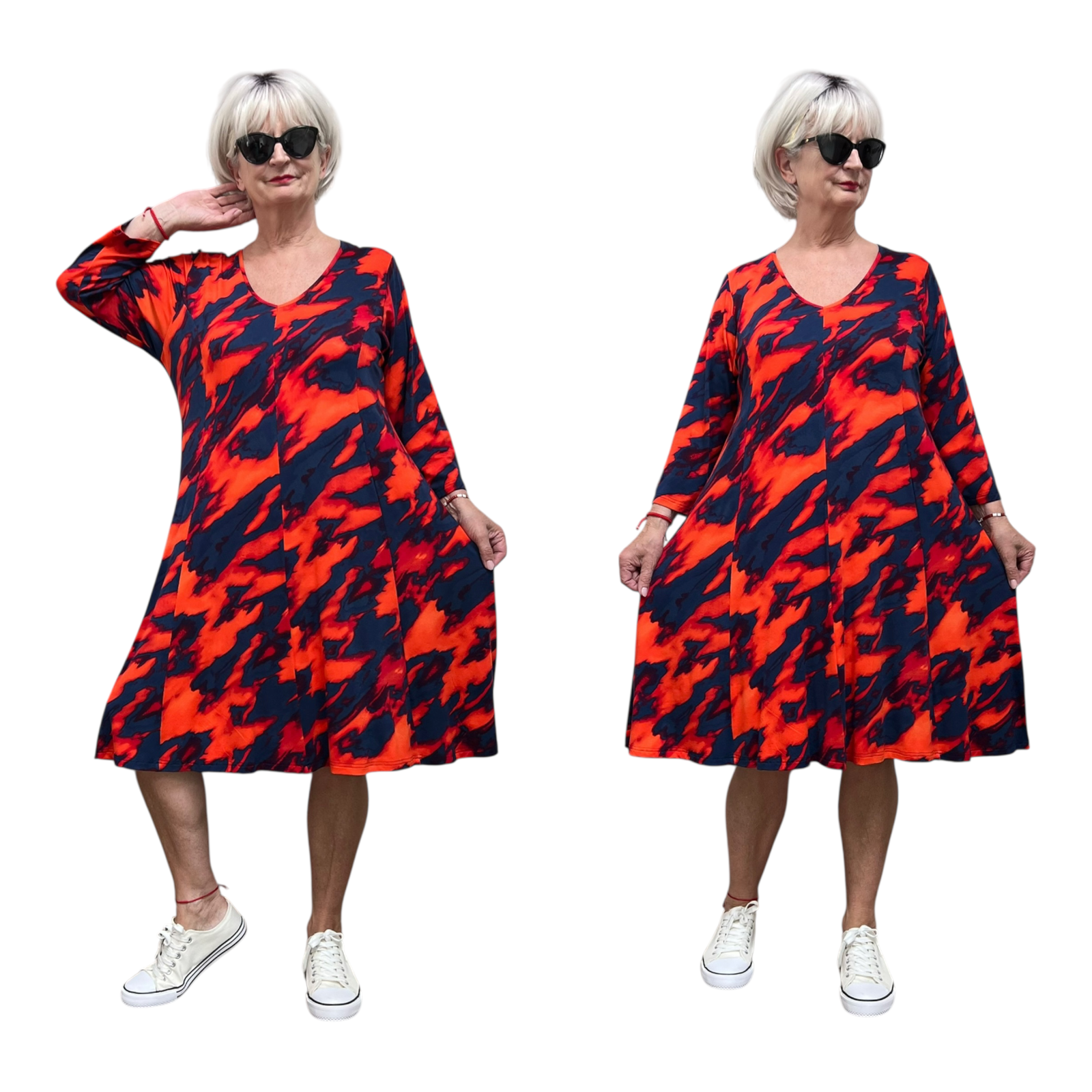 Ophilia viscose A-lijn jurk  stretch