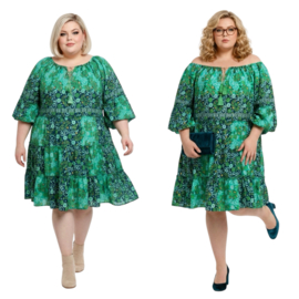 UNIDIVA polysilk A-lijn zomer jurk apart