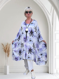 AKH oversized viscose A-lijn tuniek met zakken apart stretch