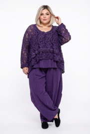 Moonshine oversized de modieuze kleuring  katoen KANTEN top apart stretch