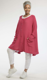 AKH gebreide oversized A-lijn katoen vest/blazer apart stretch