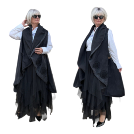 Vincenzo Allocca oversized jeans mouwloze blazer/vest apart/stretch