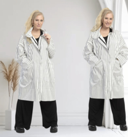 AKH viscose zomer jas apart /stretch /wit/zwart/stretch