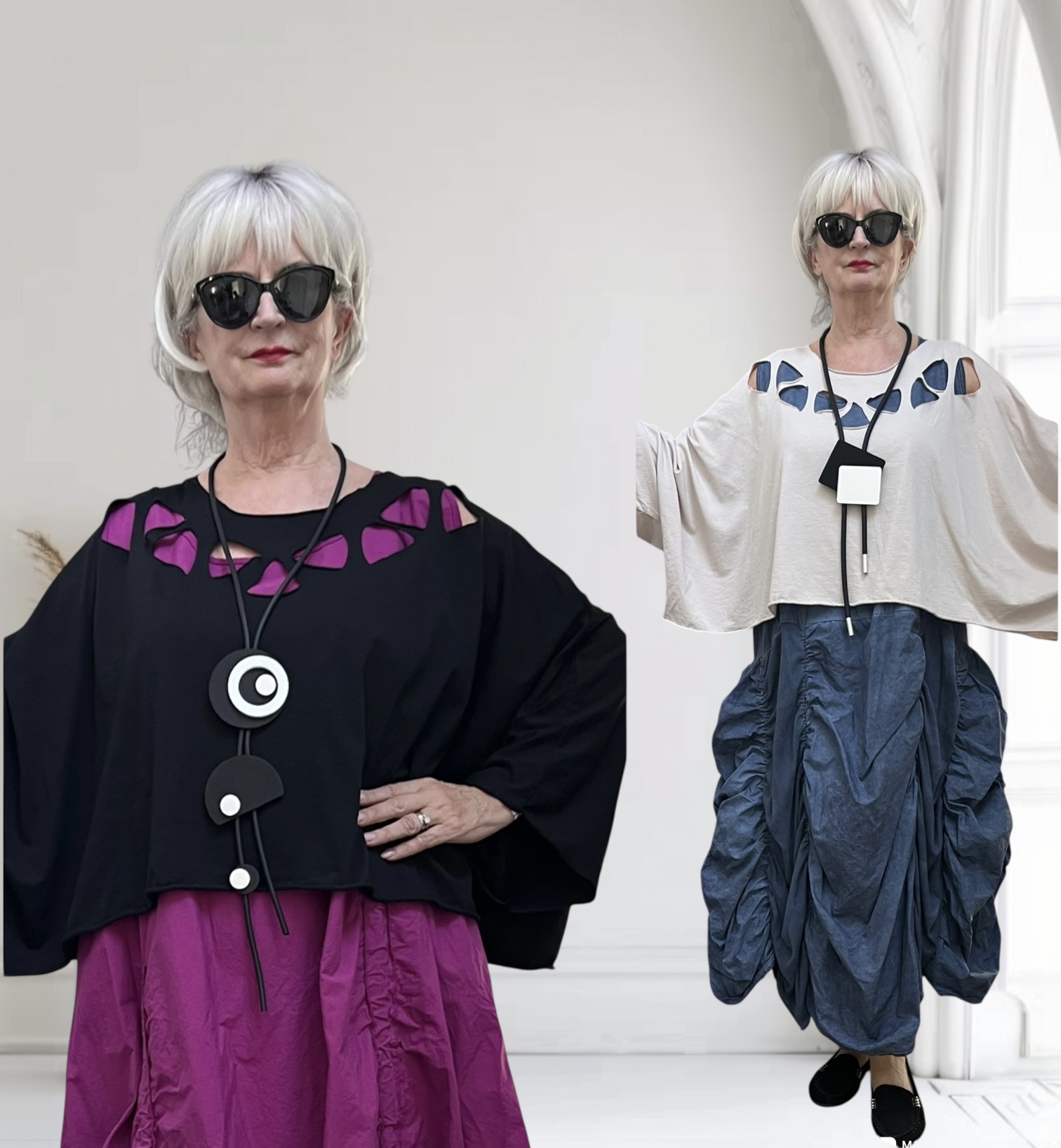 ITALIA  oversized  katoen top apart stretch/in meerdere kleuren